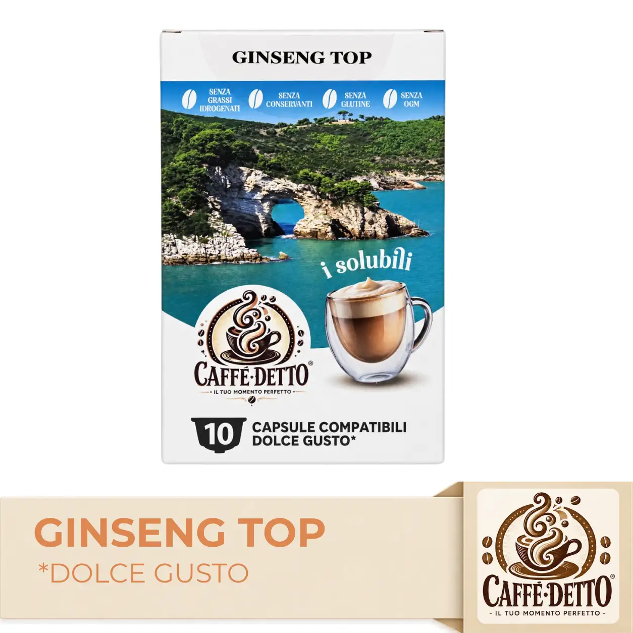10 Capsule Caffè Detto Dolce Gusto Ginseng Top
