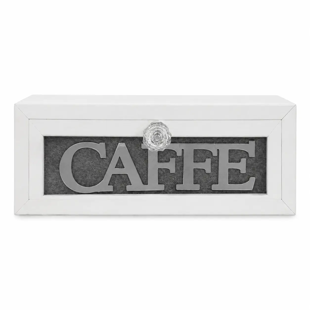 Cassetto Porta Cialde Bianco Scritta Argento Modello 2