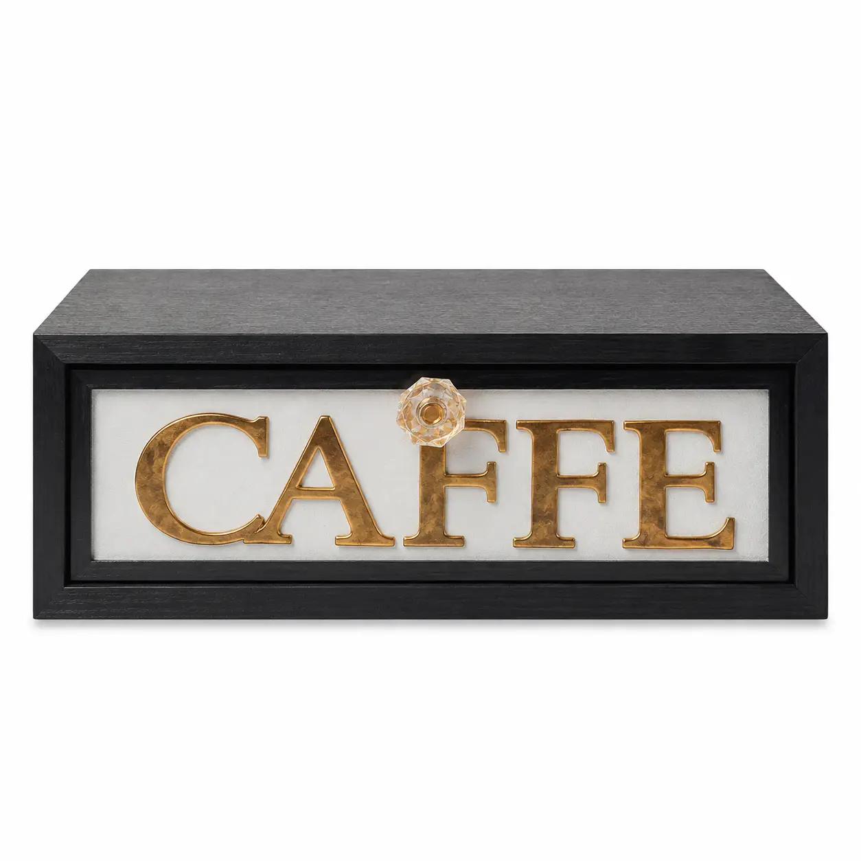 Cassetto Porta Cialde Grigio Scritta Dorata
