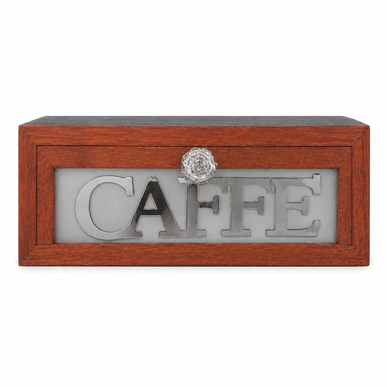 Cassetto Porta Cialde Arancione Scritta Argento